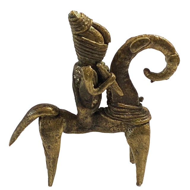 African Dogon Bronze Horseman Gold Weight Mali For Sale