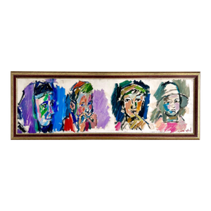 Pinchas LitvinovskyLarge Oil Painting Israeli Pinchas Litvinovsky Jerusalem Israel Bezalel School
