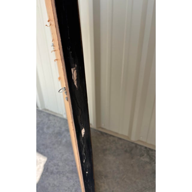 Vintage Italian Hollywood Regency Chinoiserie Black & Gilt Lacquer Wall Mirror For Sale - Image 10 of 12