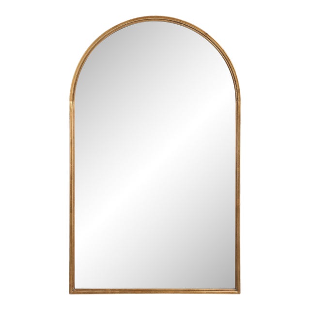 Gold Leaf Arched Vanity Mirror For Sale