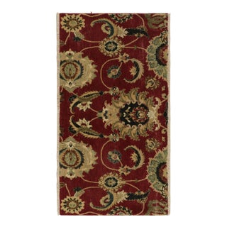 17th-Century Inspired Rug in Burgundy, Gold & Green Florals by Rug & Kilim For Sale