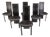 Vintage Black Leather High-Back Dining Chairs, 1980s, Set of 6 For Sale