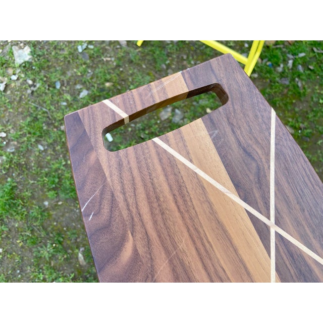 Modern Walnut Robert Designed Trunk Stool Set of 4 Low and Bar Height For Sale In Sacramento - Image 6 of 10