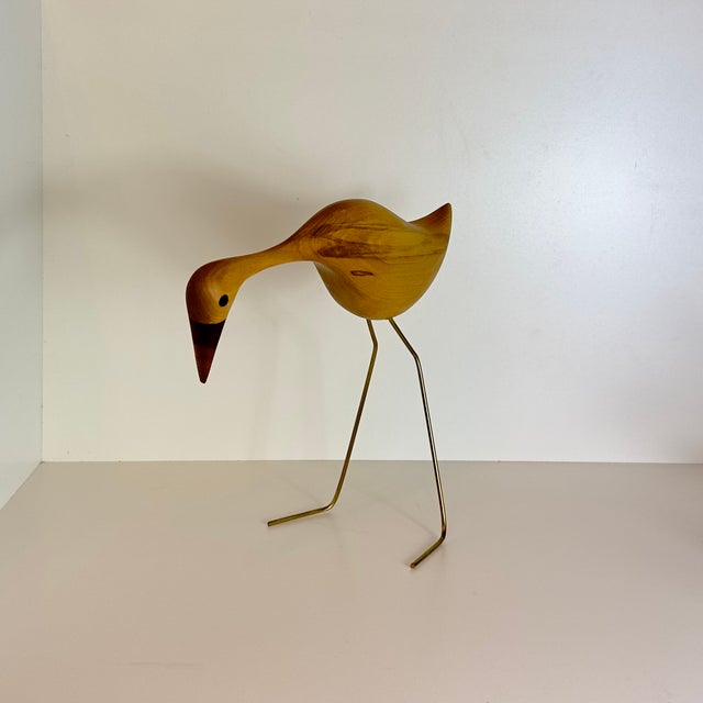 Milwerk Mid-Century Modern Handcrafted Wood Heron Sculpture, 2022 For Sale - Image 11 of 15