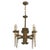 French Gilt Metal Brutalist Style Chandelier For Sale