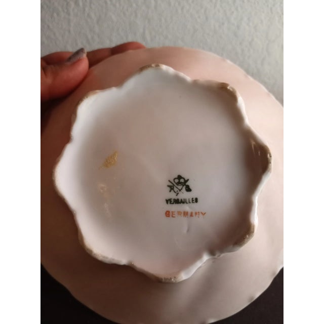Ceramic Vintage Versailles Germany Handpainted Porcelain Ruffled Bowl For Sale - Image 7 of 8