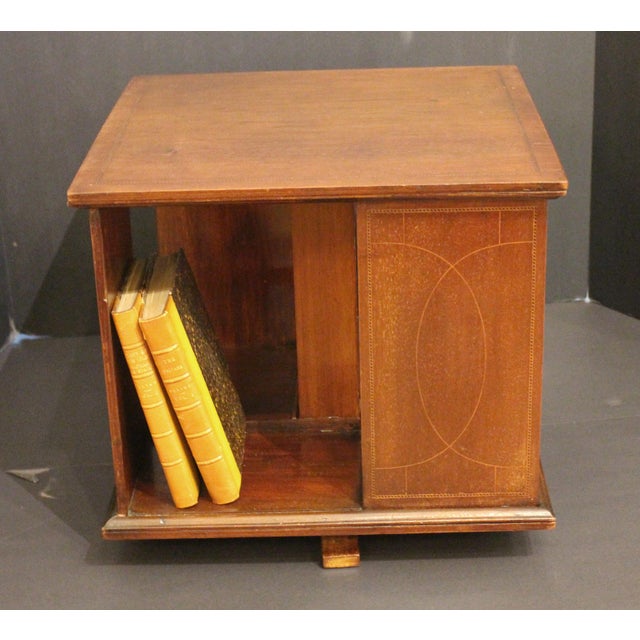 Brown Early 20th Century English Edwardian Period Tabletop Revolving Bookcase For Sale - Image 8 of 8
