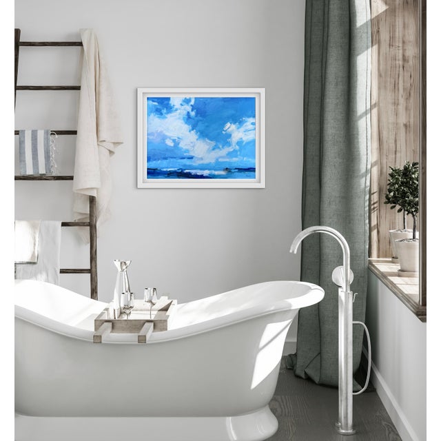 Contemporary Blue Sky Clouds Seascape Oil Painting For Sale - Image 13 of 14