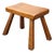 1960s Vintage Solid Wood Brutalist Stool, Dutch Design For Sale