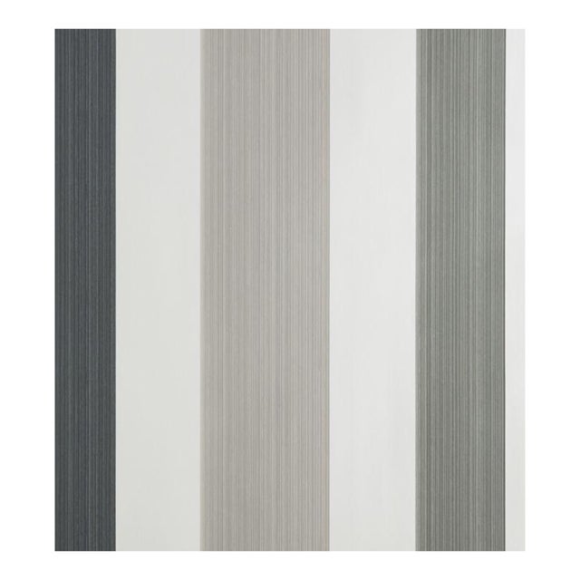 Chromatic Stripe Wallpaper - Gray - Sample | Chairish