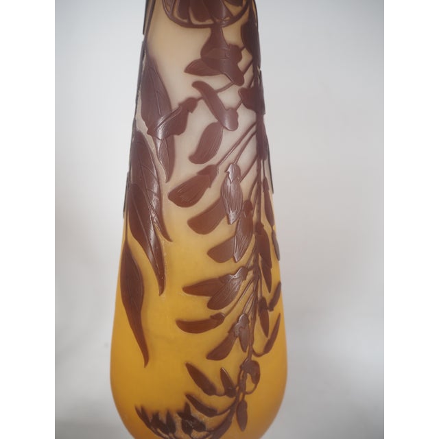 Nancy Glass Paste Vase with Wisteria by Émile Galle For Sale - Image 3 of 9