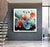 Dreamlike botanical composition featuring oversized pastel poppies in powder blue, coral, and ivory tones, with delicate...