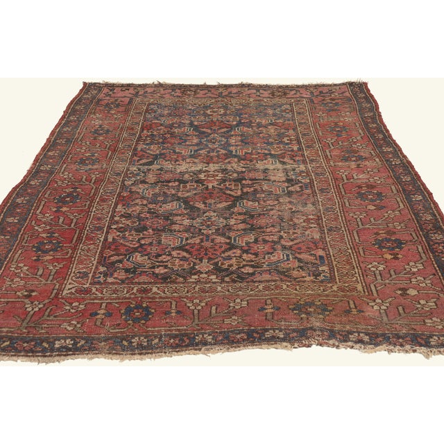 Rustic Late 19th Century Persian Malayer Rug, 03'08 X 05'05 For Sale - Image 3 of 10