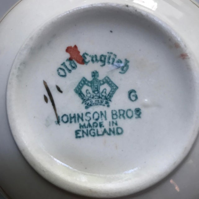 Antique Johnson Brothers Old English Punch Bowl Tea Cups Set of 13