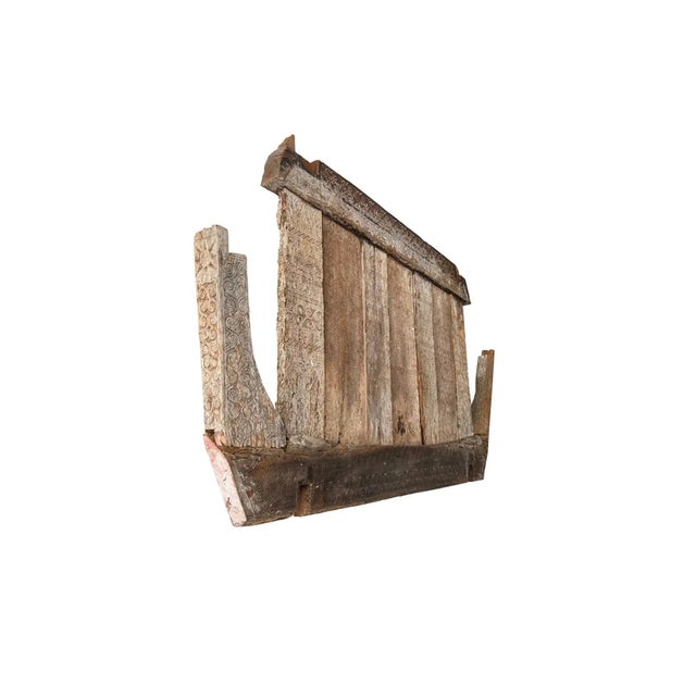 Tribal Antique Toraja Wood Panel, Sulawesi, Indonesia, Polychrome Detail For Sale - Image 3 of 8