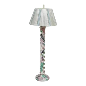 Mid 20th Century Vintage Mid Century Modern Paint Splatter Pollock Style Spiral Wood Floor Lamp
