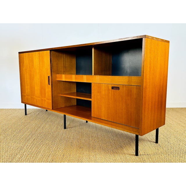 Black Scandinavian Teak High Sideboard, 1960s For Sale - Image 8 of 18