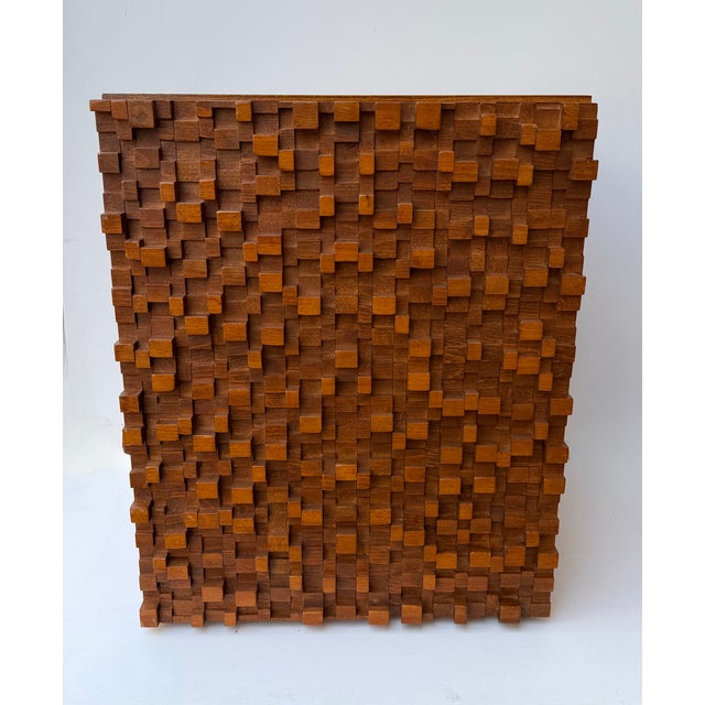 Contemporary Contemporary Pair of Wood Marquetry Cube Bedside Tables. Italy For Sale - Image 3 of 17