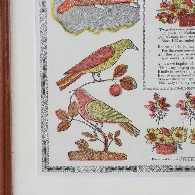 Pa German Fraktur Taufschein Hand Colored Birth/Baptismal Certificate C1859 For Sale - Image 9 of 14
