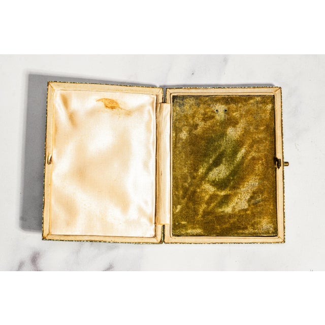1920s Rare Antique Green Shagreen Leather Jewelry Presentation Box Case For Sale - Image 5 of 11