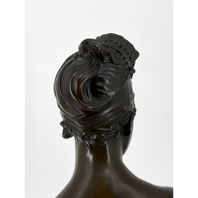 J. Petermann , Bust Madame Récamier, 1800s, Bronze and Marble For Sale - Image 6 of 13