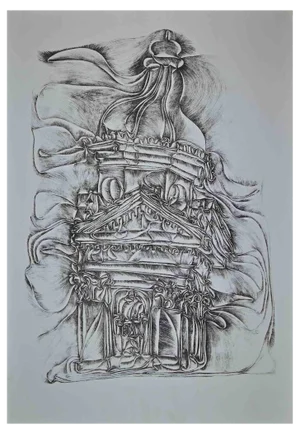 Fritz Baumgartner, Cathedral, Original Etching, 1970s