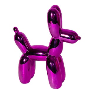 Ceramic Balloon Dog Figurine Purple For Sale