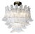 Aloadecor W24 in 4-Light Vintage Mid-Century Modern Close to Ceiling Light 4-Tier Clear Art Glass Glam Flush Mount Ceiling Light in Antique Bronze For Sale