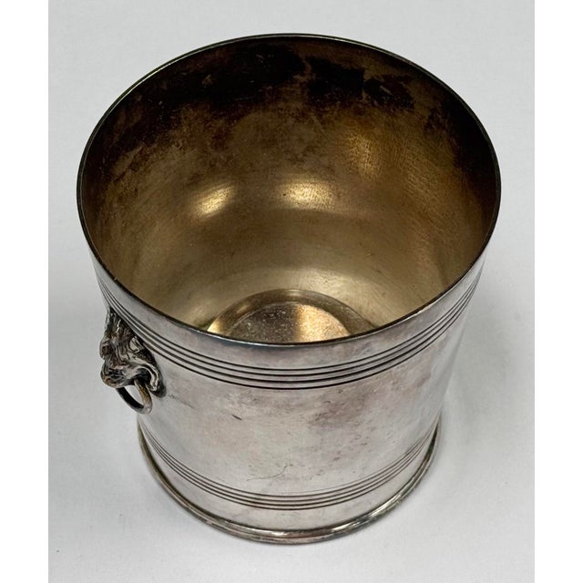 Traditional Vintage Petite Silverplate Jardienere With Lion Head Handles For Sale - Image 3 of 7