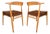 Set of Two (2) Rare Mid-Century Scandinavian Modern "Horn" Accent Armchairs in Beech & Suede Attributed to Folke Ohllson for Dux, Sweden, C. 1950s For Sale