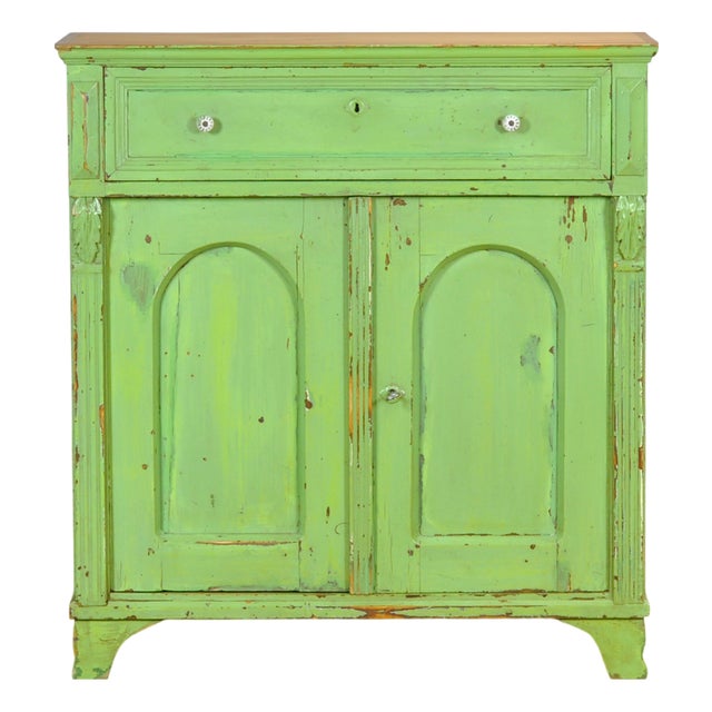 Antique Green Pine Buffet, 1910 For Sale