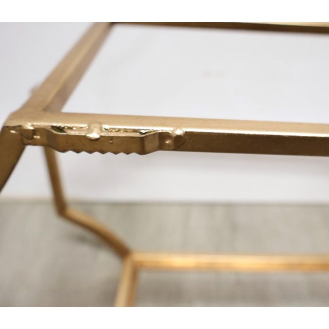 Set of 3 Gold Metal & Glass Floating Wall Display Shelves For Sale - Image 4 of 8