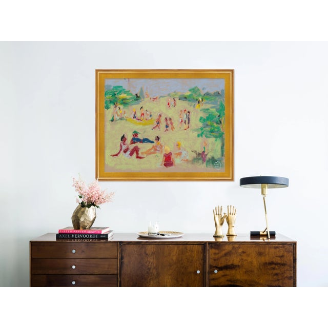 DESCRIPTION: In the Park by Happy Menocal in Gold Frame, Small Art Print SPECIFICATIONS: Type: Framed Paper. Framed Size...