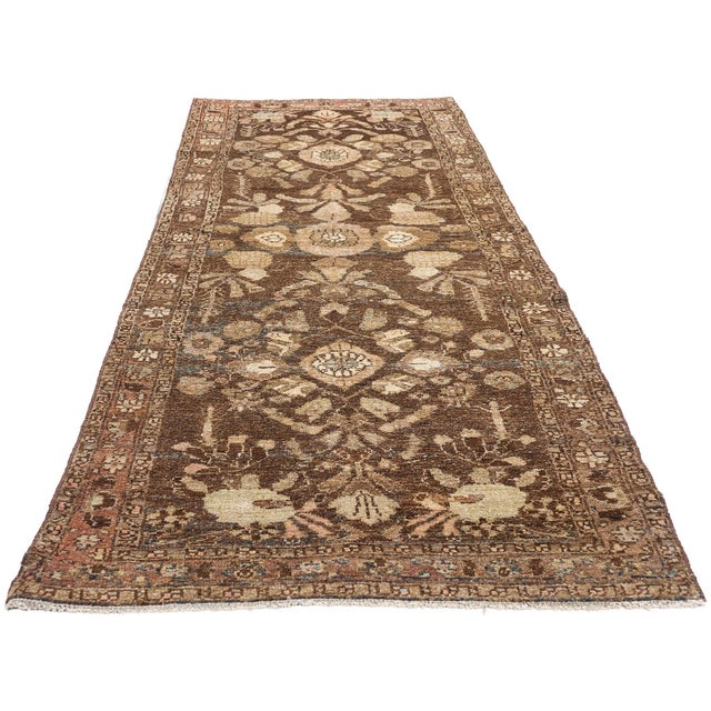 Mid-Century Modern Antique Persian Dergazine Hamadan Rug - 03'01 X 10'01 For Sale - Image 3 of 9