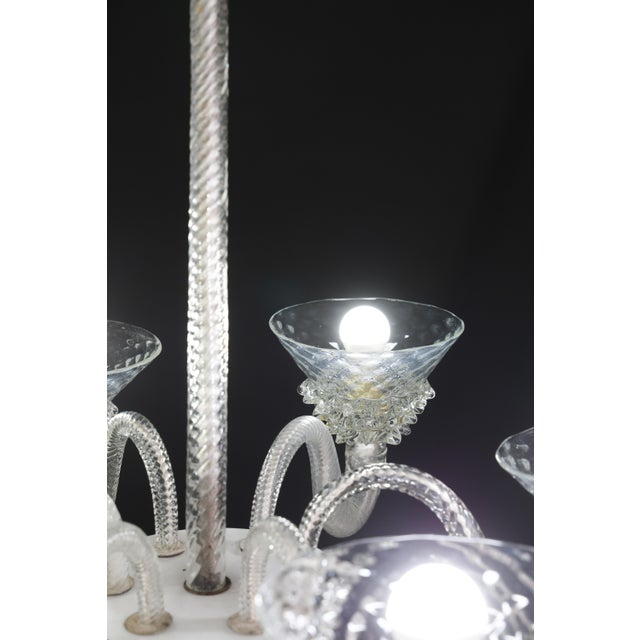 1950s 6 Light Rostrato Murano Glass Chandelier by Barovier & Toso For Sale - Image 14 of 15