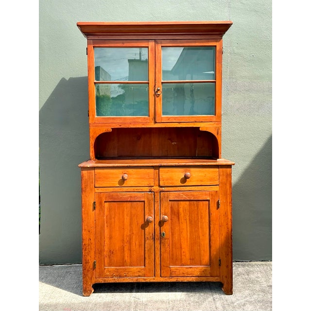 Vintage Primitive Pine Hutch For Sale In West Palm - Image 6 of 12