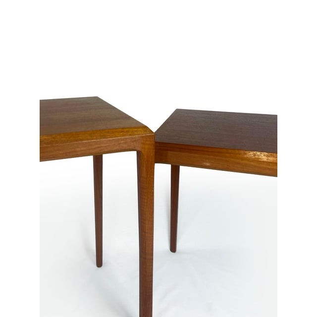 Tan Vintage Danish Teak Side Tables by Johannes Andersen, 1960s, Set of 2 For Sale - Image 8 of 13