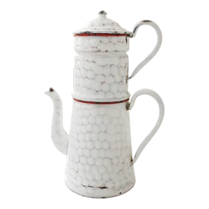 1920's Lrg. French Enamelware Coffee Pot, Made in France
