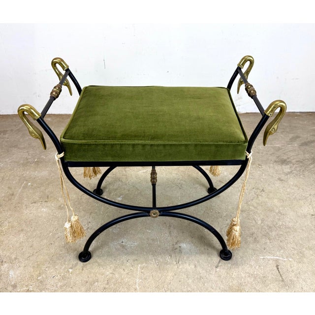Vintage Maison Jansen Style Vanity Bench For Sale - Image 9 of 12