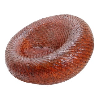 Mushroom Rattan Pod Easy Lounge Chair, 1970s For Sale