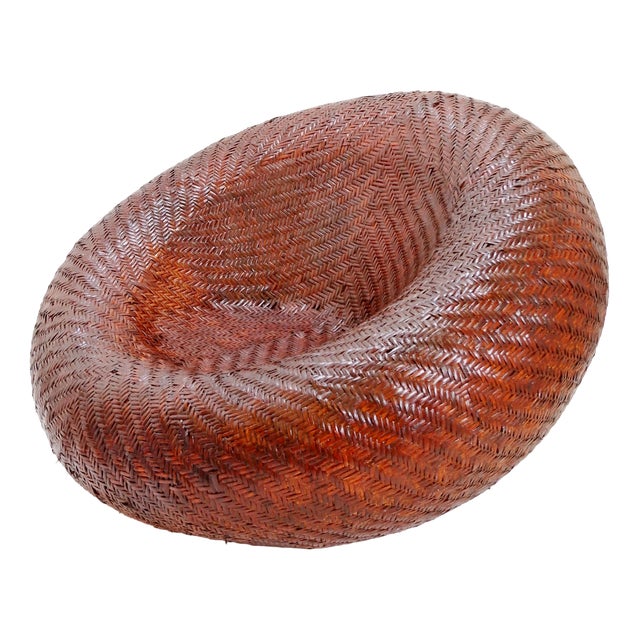 Mushroom Rattan Pod Easy Lounge Chair, 1970s For Sale