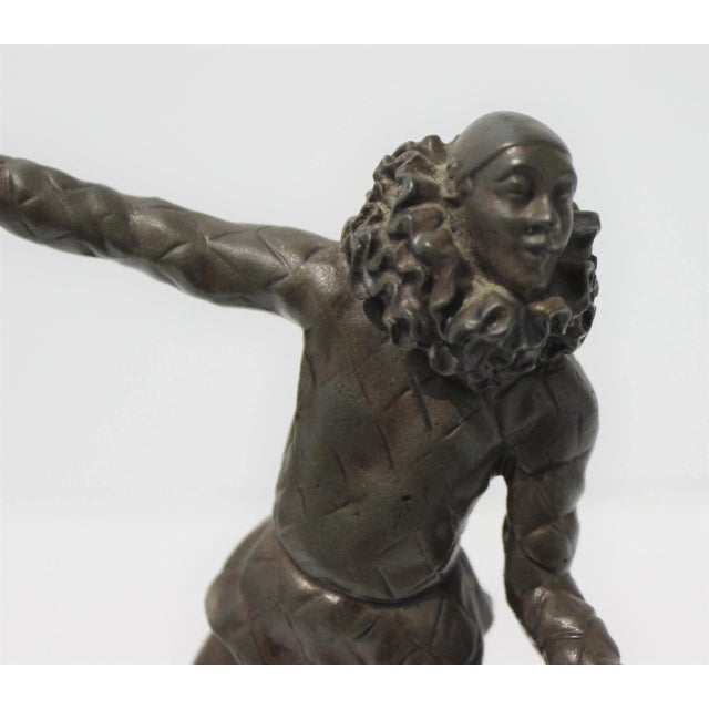 Brown Harlequin Sculpture Art Deco 1920s For Sale - Image 8 of 12