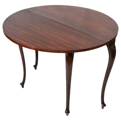 Vintage George III Style Walnut Demi-Lune Folding Game Table, England, 1950s For Sale - Image 12 of 12