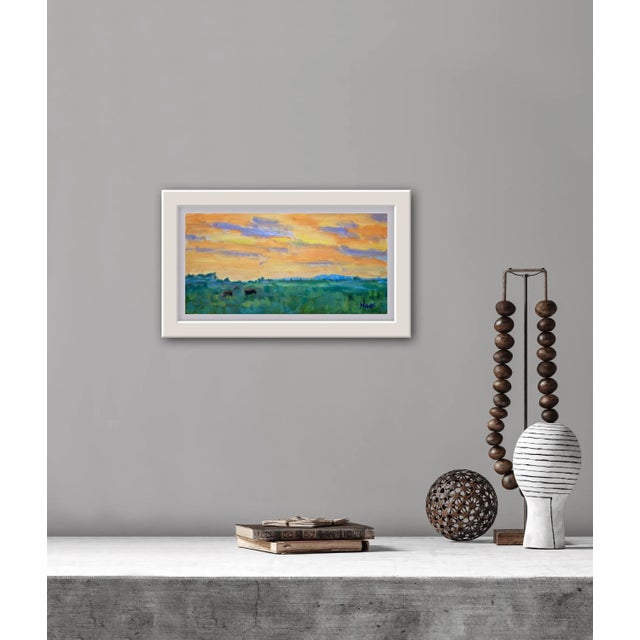 Textile Mount Diablo Sunset, Contemporary Landscape Oil Painting For Sale - Image 7 of 12