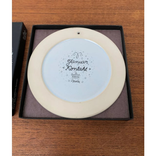 Mid-Century German White January Calendar Wall Plate Plaque by Bjørn Wiinblad for Rosenthal For Sale - Image 6 of 11