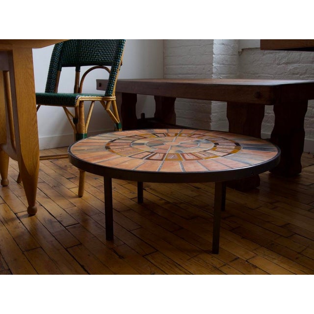 Mid-Century Modern Roger Capron Tile Coffee Table, C. 1965 — Stamped “Capron Vallauris” For Sale - Image 3 of 9