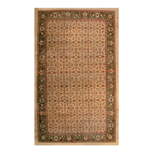 1890s Tan Sand Antique Herati N. Indian Amritsar Rug 10'10" X 17'10" Handknotted Wool Carpet