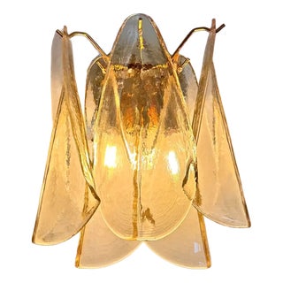 Italian Murano Glass Wall Sconce in Amber and Gold by Simoeng for Simoeng For Sale