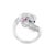 Multi Sapphire Cocktail Ring in 18k Solid White Gold With Diamonds Size 7 For Sale - Image 4 of 8
