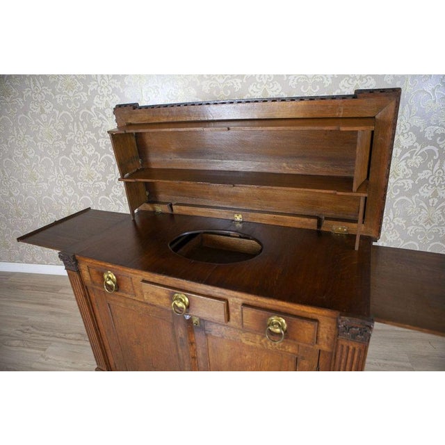 Oak Vanity Commode From the 19th Century in Brown | Chairish